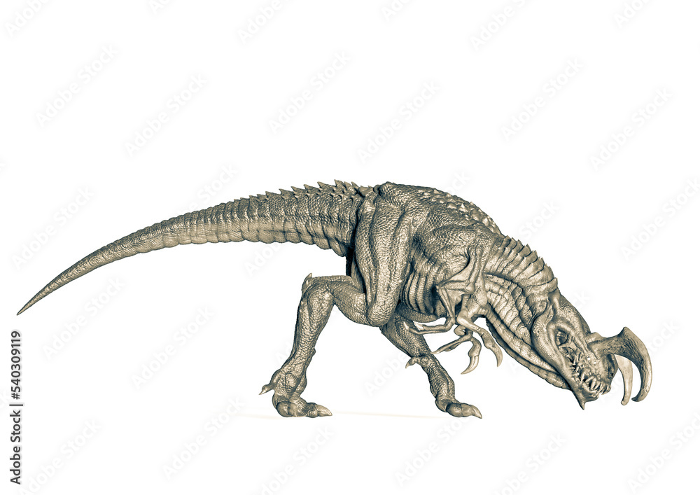 alien dinosaurs is searching in white background alien dinosaurs is searching in white background