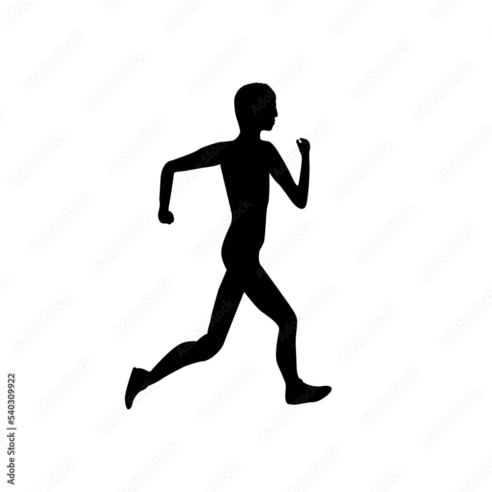 Runner running silhouette vector