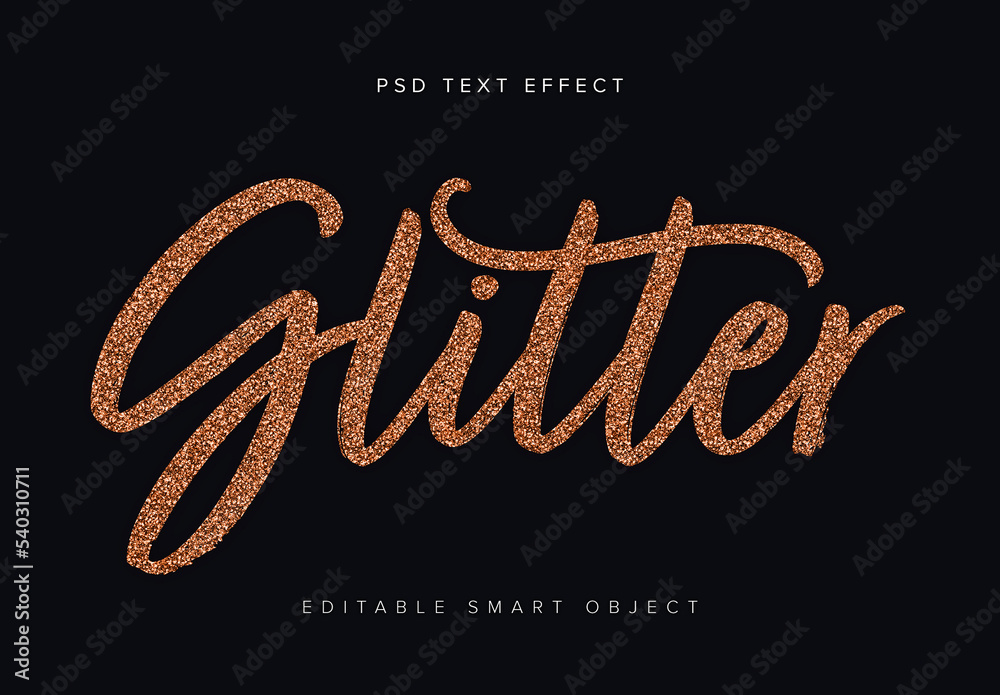 Shiney Glitter Text Effect Mockup Stock Template Adobe Stock