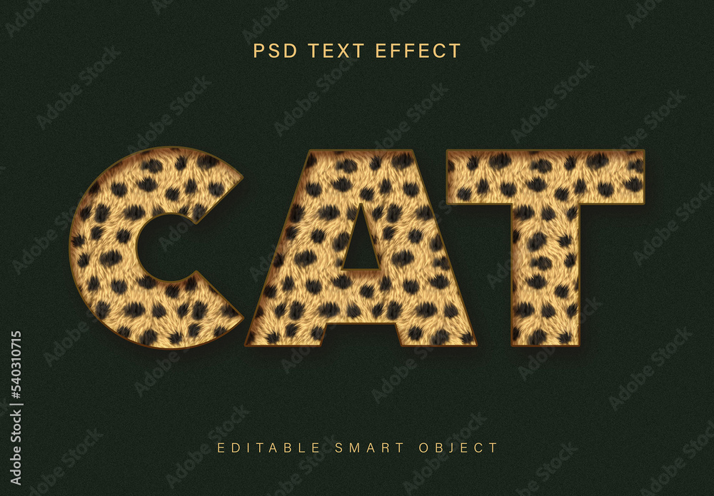 Cat Fur Text Effect Mockup Stock Template | Adobe Stock
