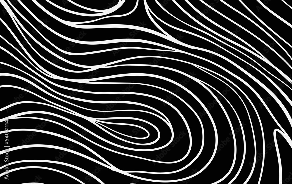 Abstract black and white contour outline background design. luxury and