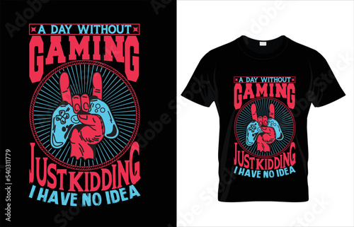 TYPOGRAPHY GAMING T-SHIRT DESIGN.