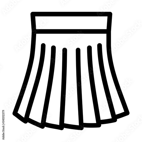 pleated skirt line icon vector. pleated skirt sign. isolated contour symbol black illustration