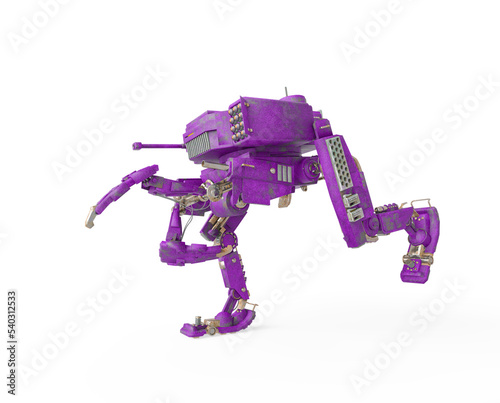 killer mech is runnung for war side view © DM7