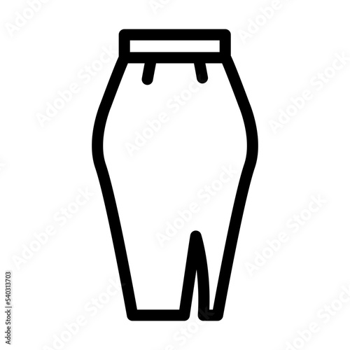 pencil skirt line icon vector. pencil skirt sign. isolated contour symbol black illustration