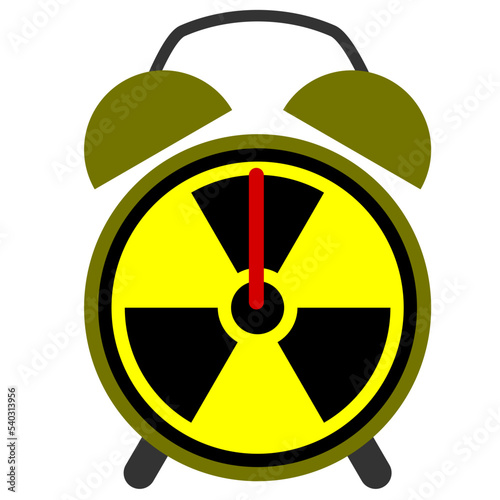 Nuclear threat as ticking alarm clock vector illustration