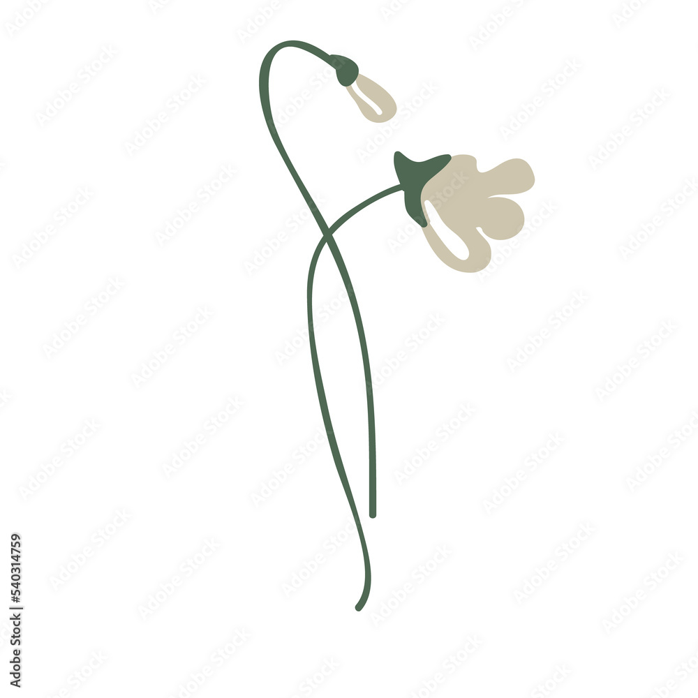 Obraz premium Wild Flower Icon. Hand Drawn Illustration