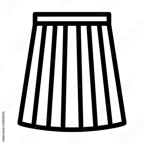 box pleat skirt line icon vector. box pleat skirt sign. isolated contour symbol black illustration