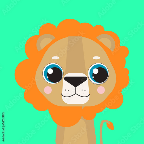 Wallpaper Mural Lion. Doodle Style Flat Vector Cartoon Safari Animals Set Torontodigital.ca