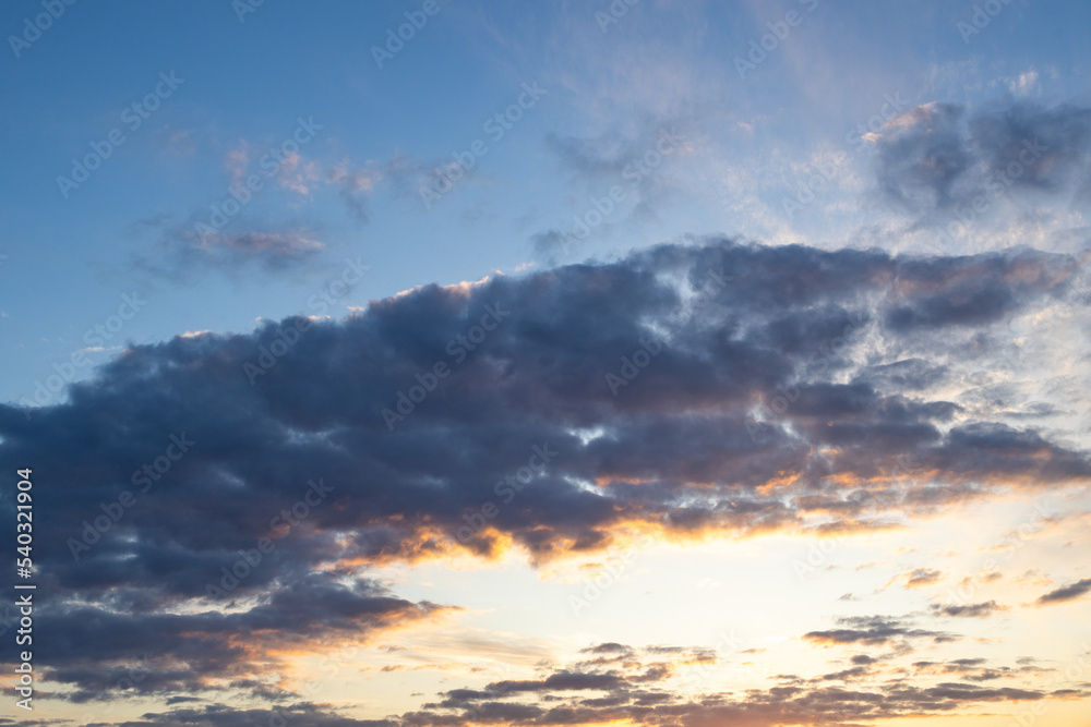 background from the sky and cumulus clouds during sunset