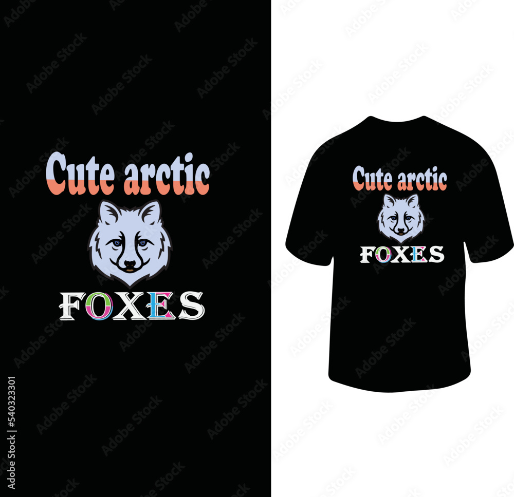 cute arctic foxes t shirt design cute arctic foxes t shirt design