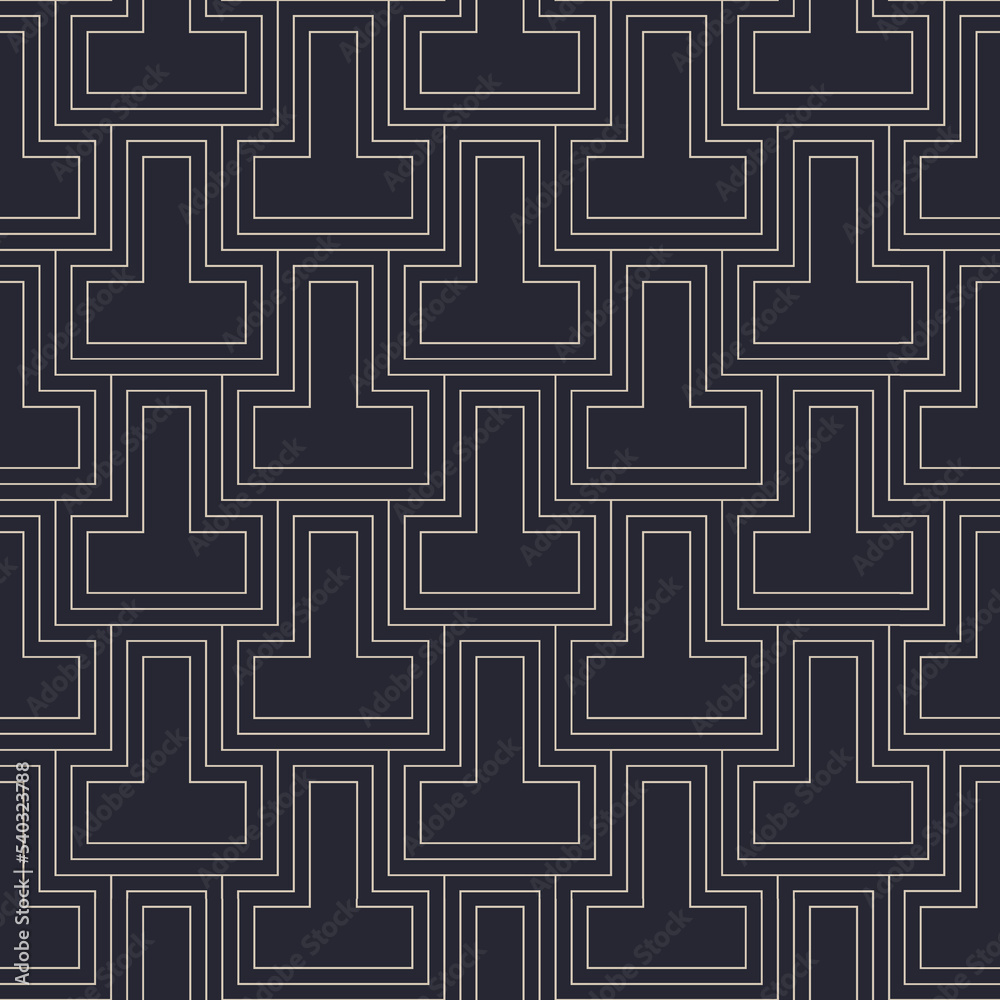 Geometric Arabic Seamless Pattern Vector Aesthetic Ornament Abstract Background. Classic Arabian Lattice Design Linear Texture Repetitive Wallpaper. Arab Ornamental Grid Endless Line Art Illustration