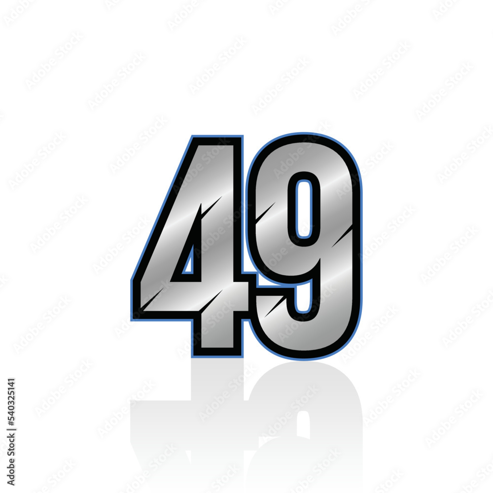Number 49 racing race number vector graphics Number 49 racing race number vector graphics