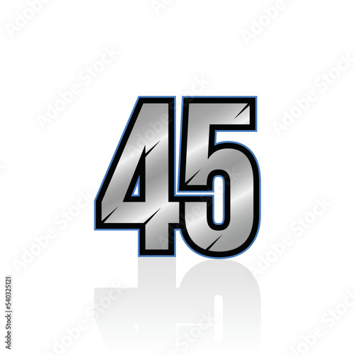 Number 45 racing race number vector graphics