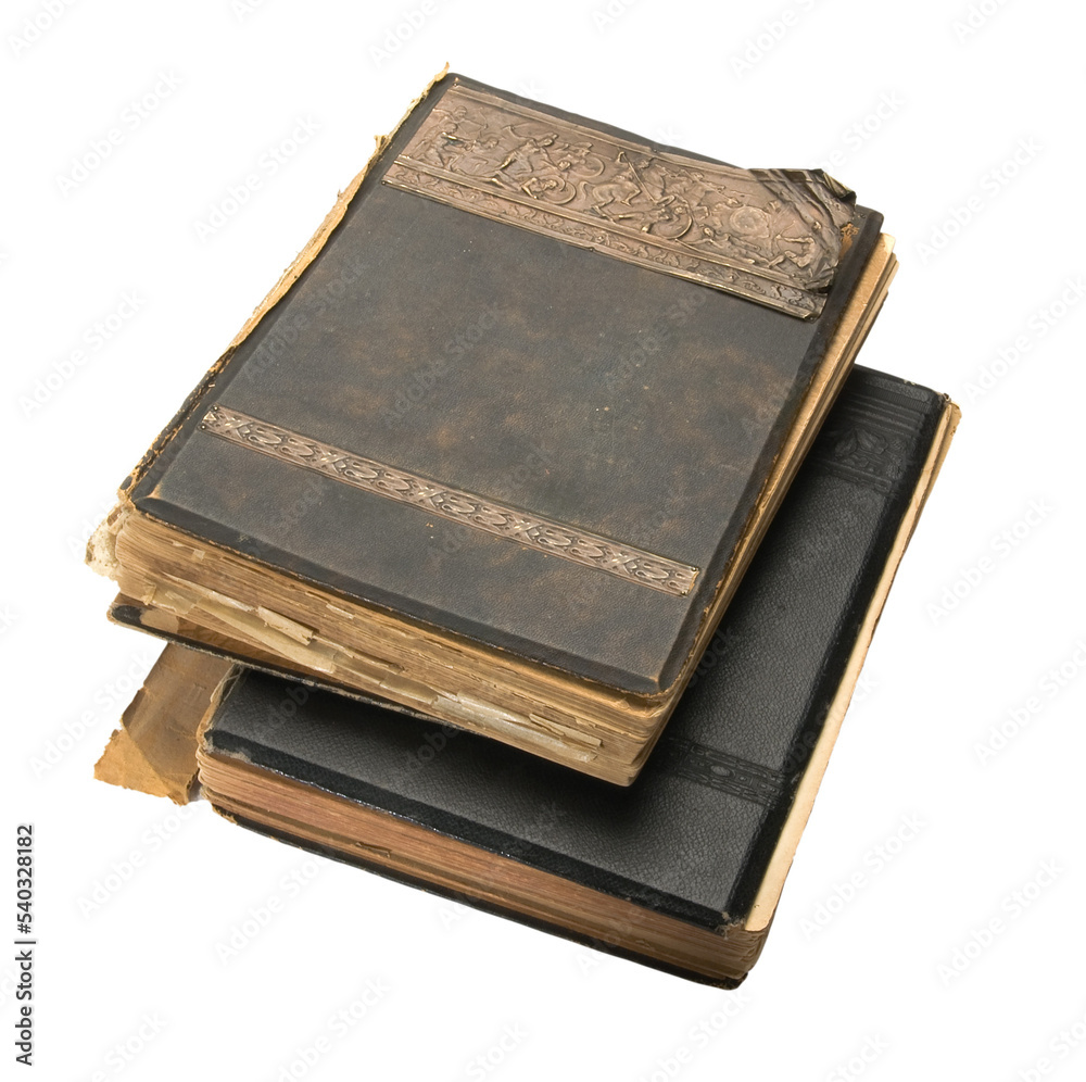old book with an engraving, isolated on white background old book with an engraving, isolated on white background