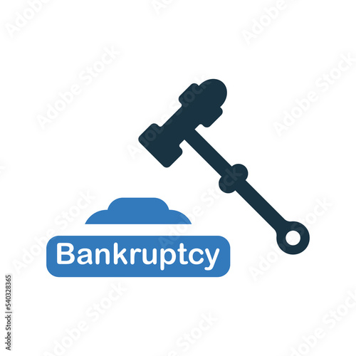 Bankruptcy icon. Glyph style vector EPS.