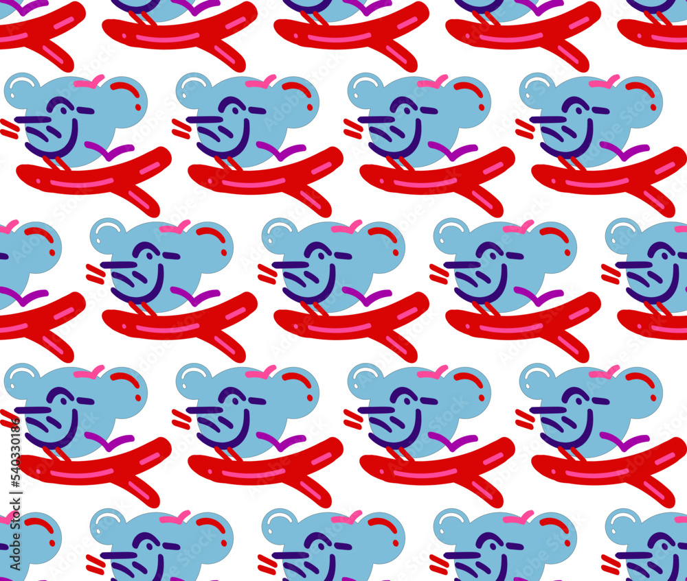 Seamless vector pattern of painted birds, minimalist flat style Seamless vector pattern of painted birds, minimalist flat style