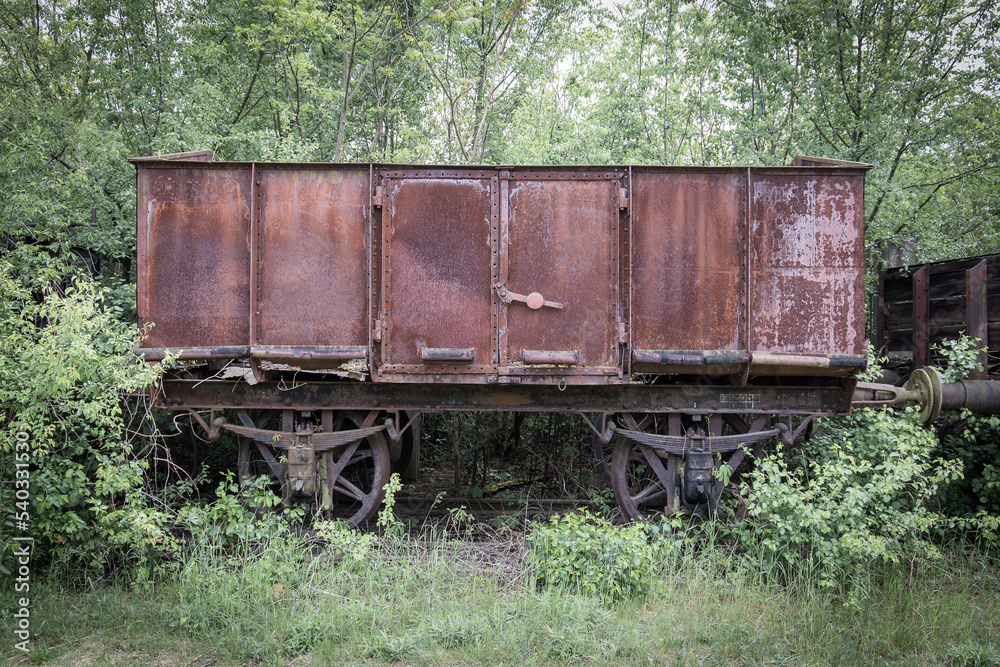 Wagons and locomotives on a scrap yard for railway systems Wagons and locomotives on a scrap yard for railway systems