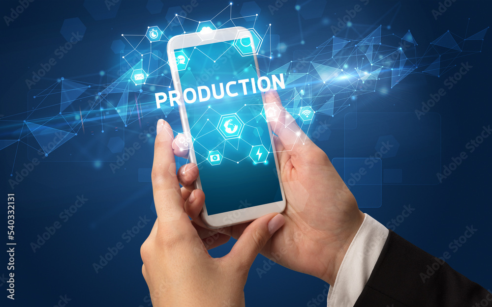 Hand using smartphone with technology concept Hand using smartphone with technology concept