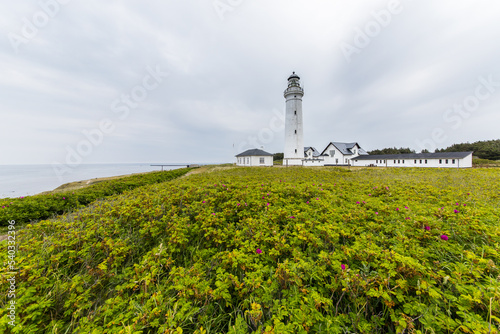 The historical lighthouse a the coast of Skagerrak in Hirtshals, Denmark © Photofex