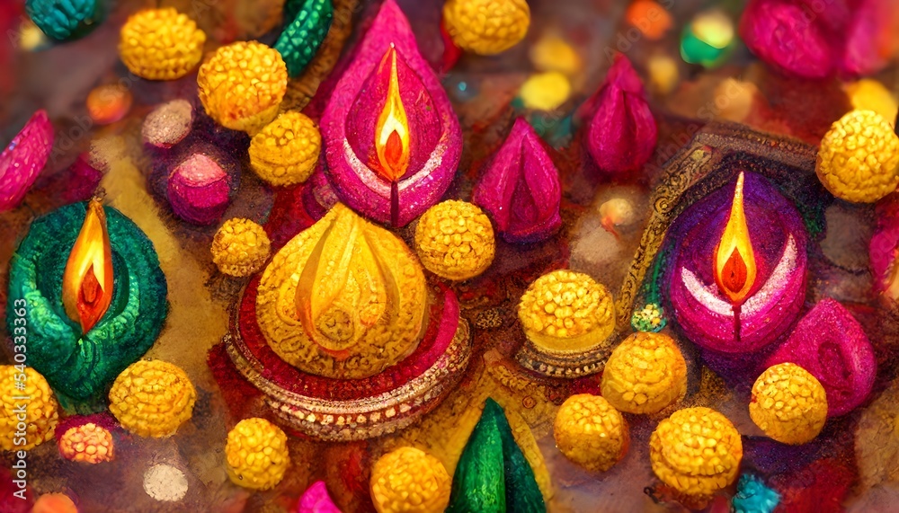 Beautiful happy diwali festival bokeh banner design