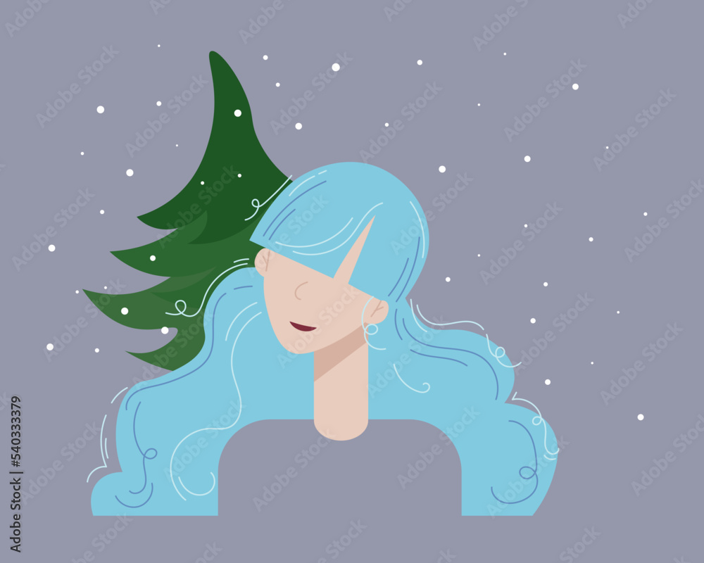 girl with blue hair in winter girl with blue hair in winter