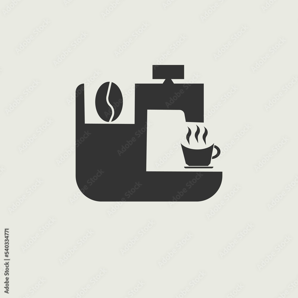 Coffee machine vector icon illustration sign