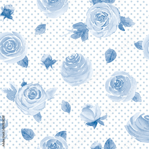 Watercolor navy blue roses ...