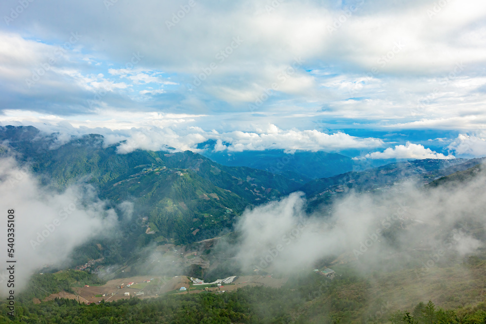 Overcast view of the landscape of Hehuanshan