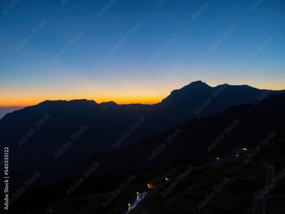 Sunrise beautiful landscape of Hehuanshan