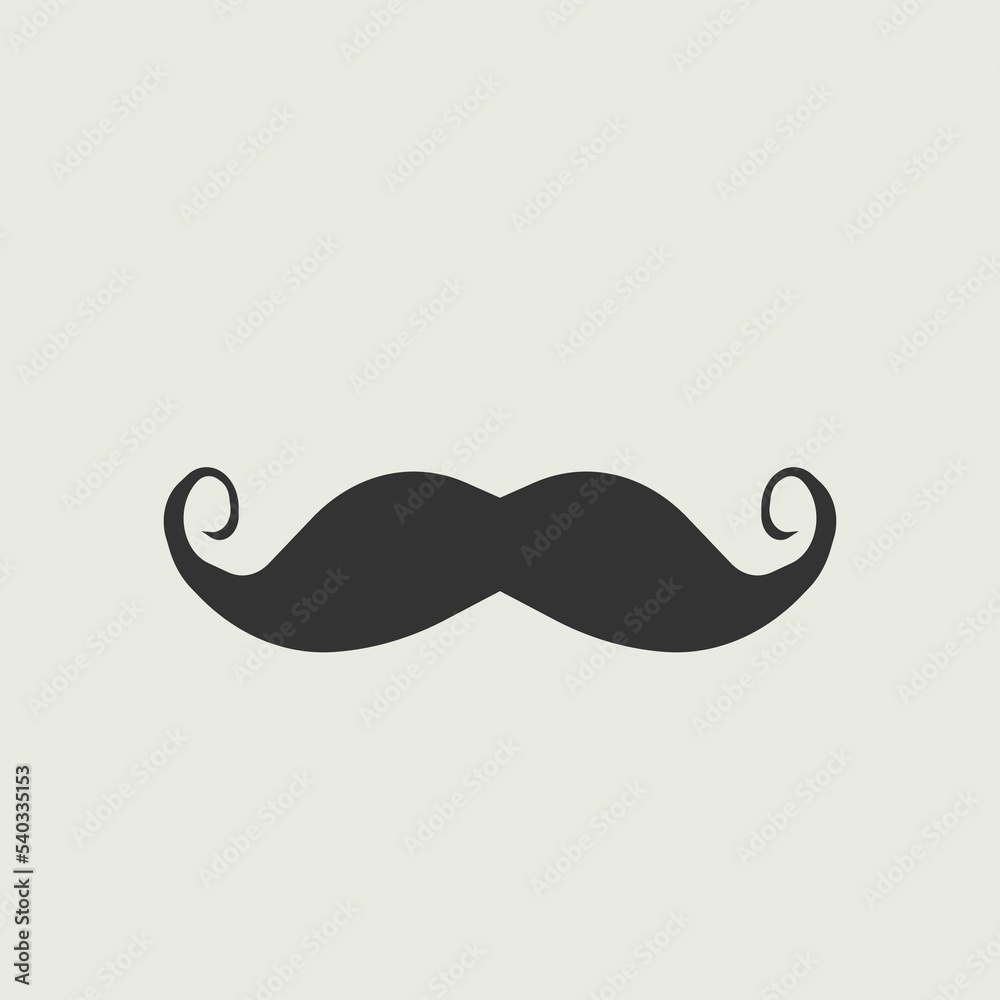 Obraz premium Mustache vector icon illustration sign