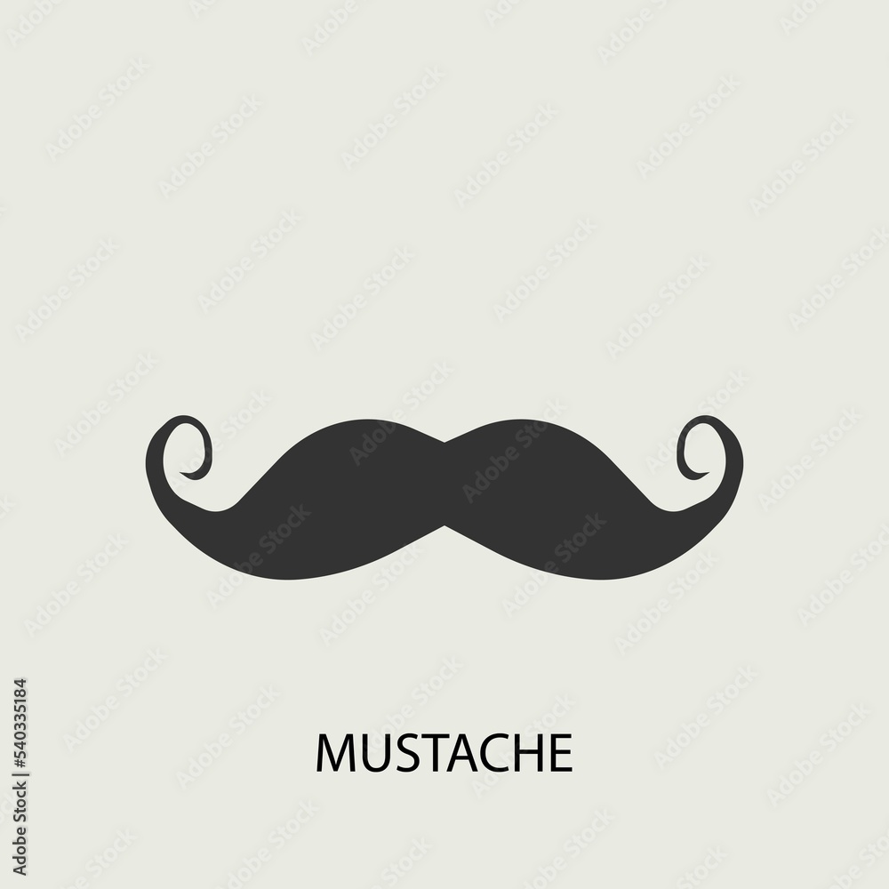 Fototapeta premium Mustache vector icon illustration sign