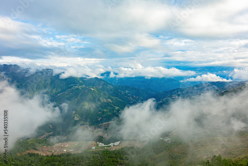 Overcast view of the landscape of Hehuanshan