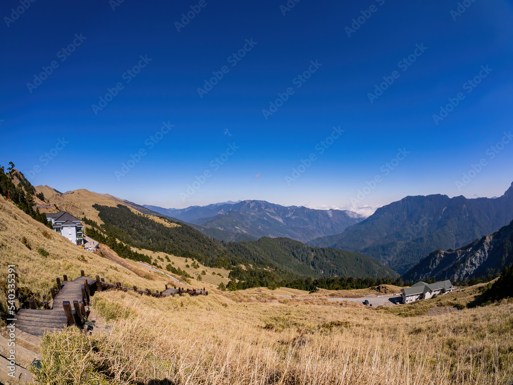 Sunny view of the landscape of Hehuanshan