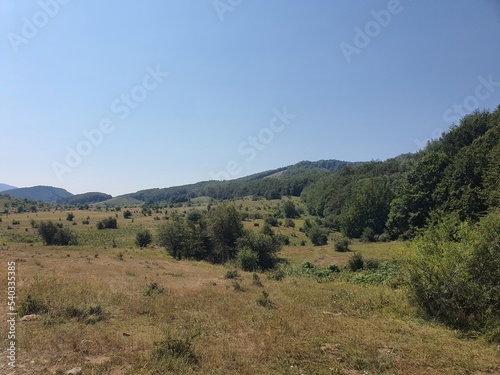 Wonderful plateau in the mountains near metsovo ski resort in the greek mountains. vikos aoos nationalpark and ioannina are close. travel and holiday concept	