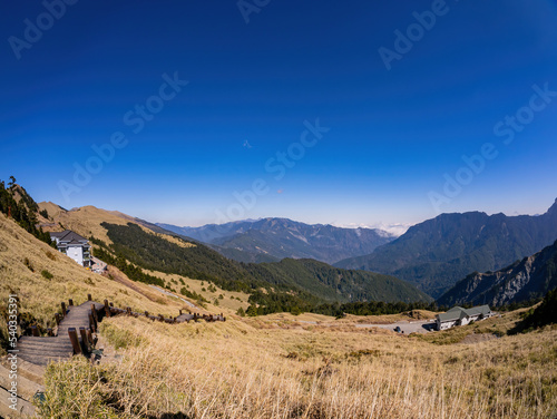 Sunny view of the landscape of Hehuanshan