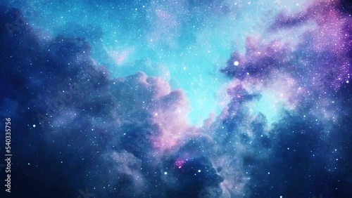 Colorful clouds and bright stars