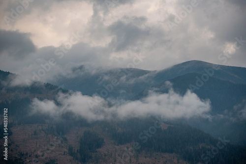 clouds over the mountains