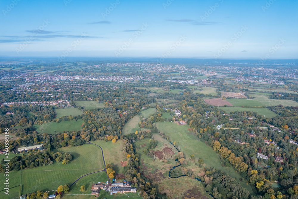 Beautiful aerial view of, Farnham, Surrey, UK