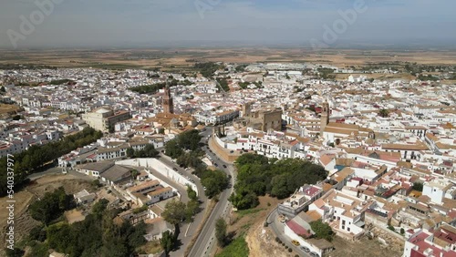 The aerial view of Palos de la Frontera in Spain