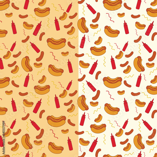 seamless hotdog pattern background