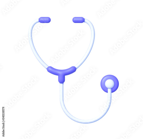 Stethoscope 3D, great design for any purposes. Icon for concept design. Medical icon. Health care concept. 3d Vector illustration isolated