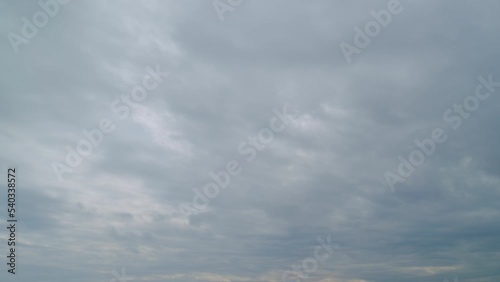 Dark cloudscape storm disaster gloomy gray sky. Thunderous clouds. Time lapse.