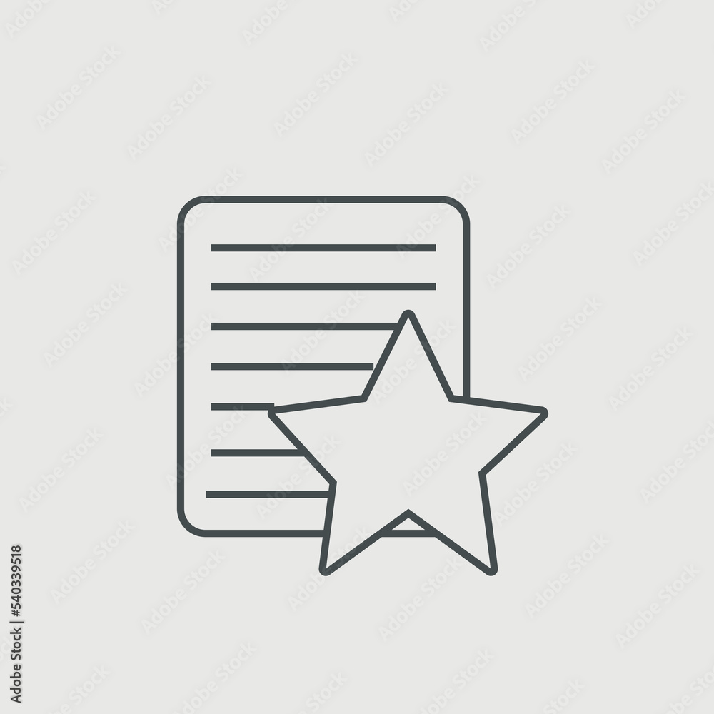 Favorite note vector icon illustration sign