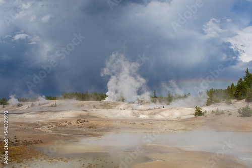 Geyser erupting in Yellowstone