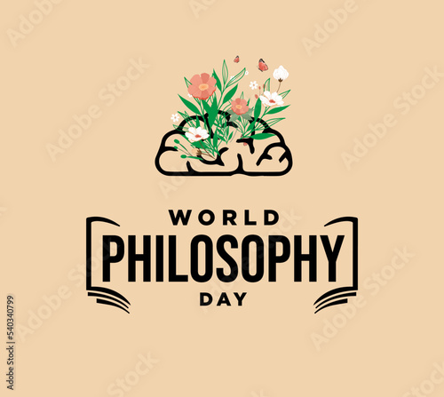 World philosophy day theme template. Vector illustration. Suitable for Poster, Banner, campaign, greeting card, sign, stamp, banner, poster designs for social media, print media banner, Creative 