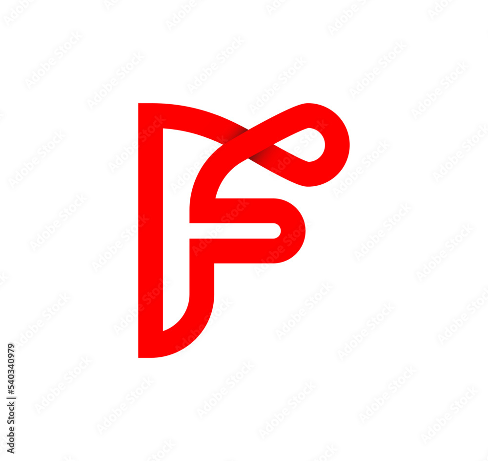 Letter F infinity sign. Cyclic red letter F. Modern natural endless loop. Futuristic logo corporate design. Letter F infinity sign. Cyclic red letter F. Modern natural endless loop. Futuristic logo corporate design.