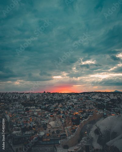 sunset over the cappadocia	