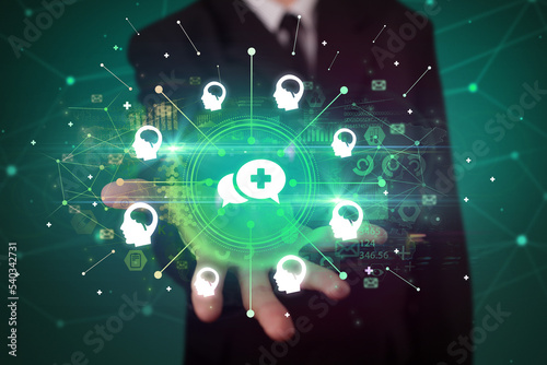 Wallpaper Mural Hand holding healthcare icons concept Torontodigital.ca