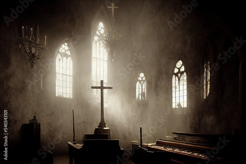 interior of derilict church